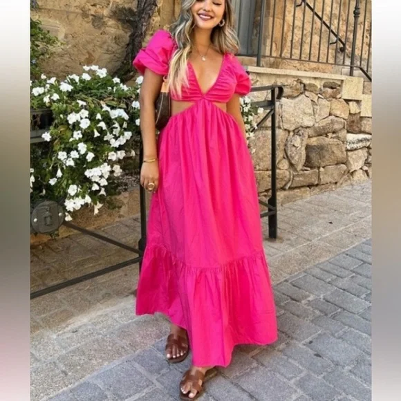 aline midi dresses with sleeves Elegant Pleated A-Line Long Sleeve Chiffon Midi Dress for Wedding Guests